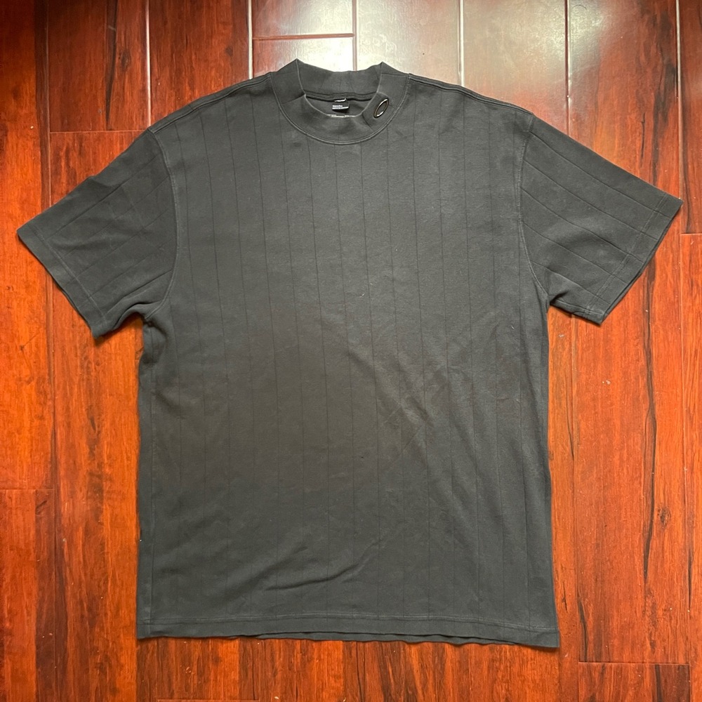 Vintage Oakley Software T Shirt Mock Neck Ribbed Black Men's XL 2000s Techwear